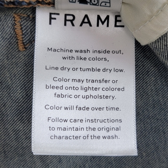 Frame Le Skinny De Jeanne Fellah Slit Rivet Clean Denim Blue Jeans Sz 31 NEW - Picture 14 of 16